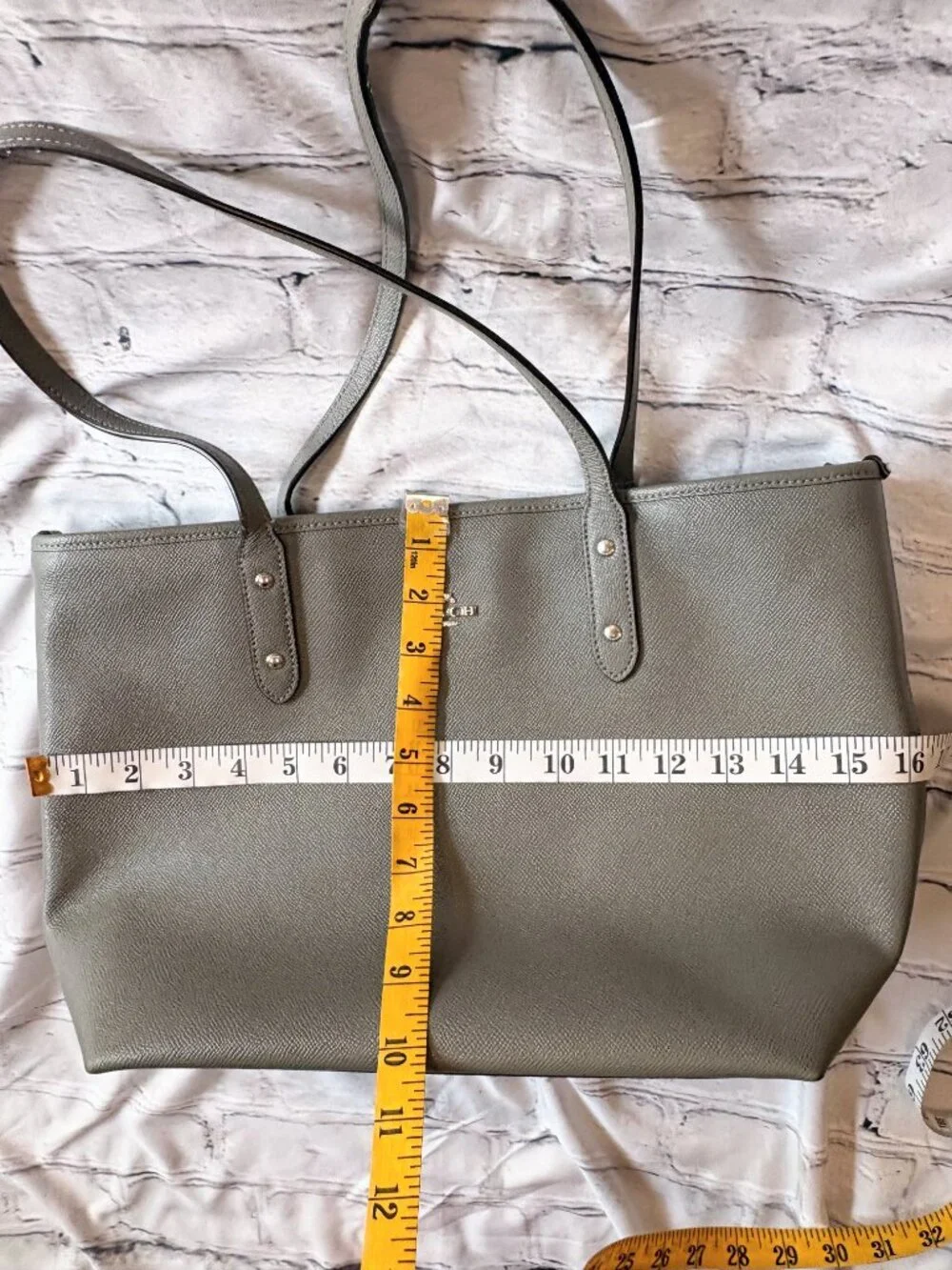 Coach City Zip Clasic Tote Gray Leather Shoulder bag
